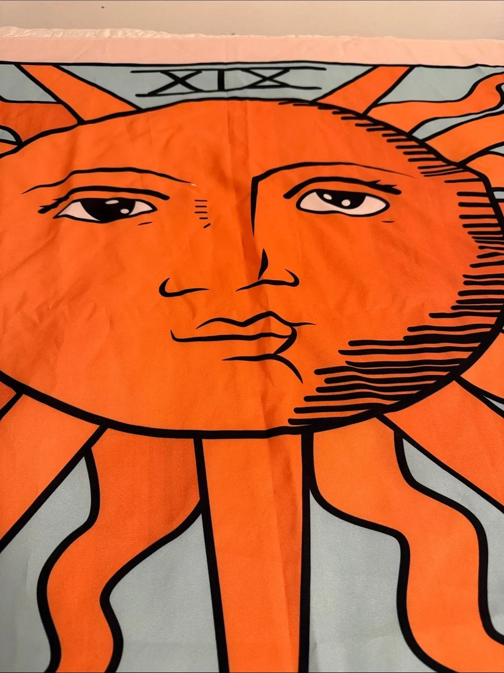 The Sun Unicorn Tapestry Wall Decor - Orange and Teal